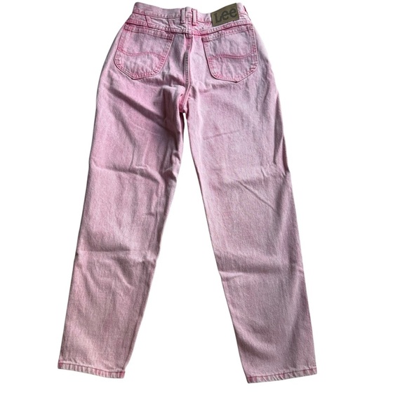 Vintage Lee Sport Pink Denim Jeans Size 12 Medium High Waist Preppy Barbie - Picture 6 of 8